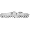 Mirage Pet Products One Row Clear Jewel Croc Dog CollarWhite Size 12 720-05 WTC12